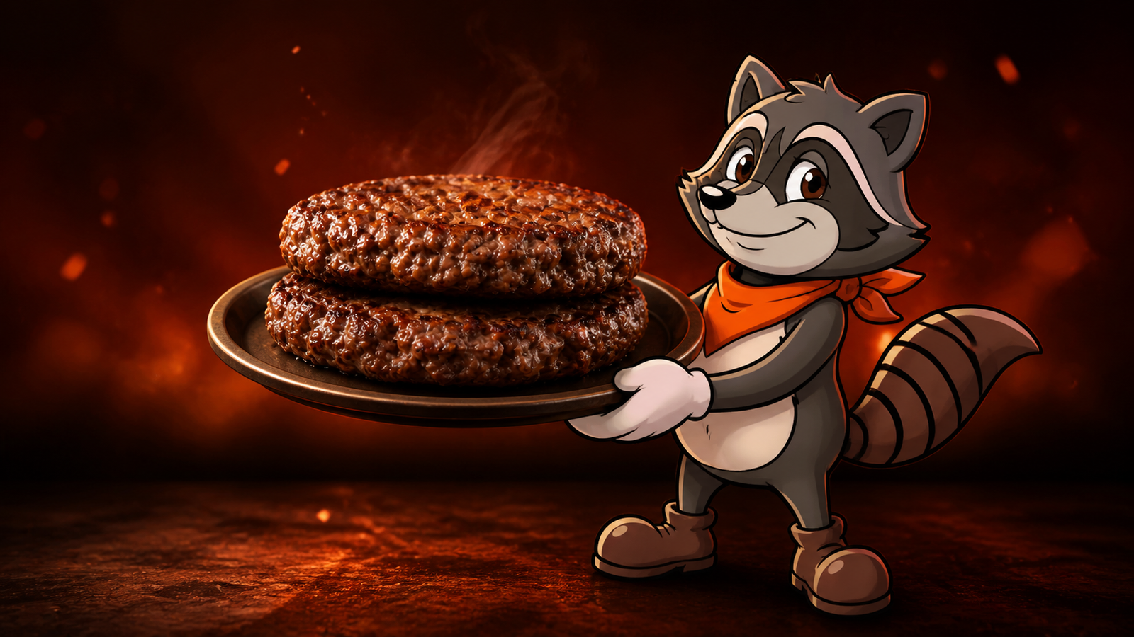 Smaky sosteniendo un plato con doble carne de res